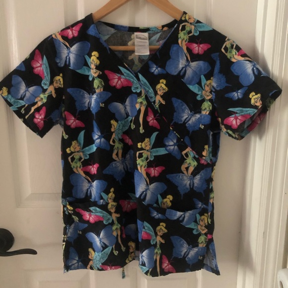 Disney Tinker Bell pediatric scrub top size XS - Picture 1 of 4